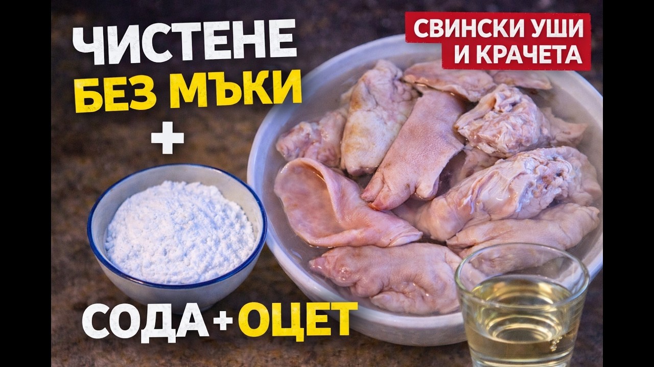 Как да почистим свински уши и крачета правилно | Лесен трик със сода и оцет