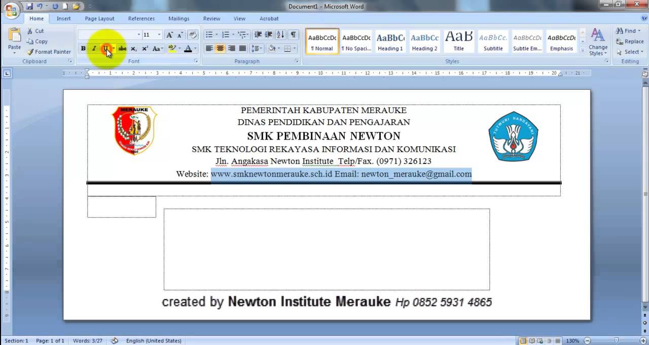 Membuat amplop di microsoft office word