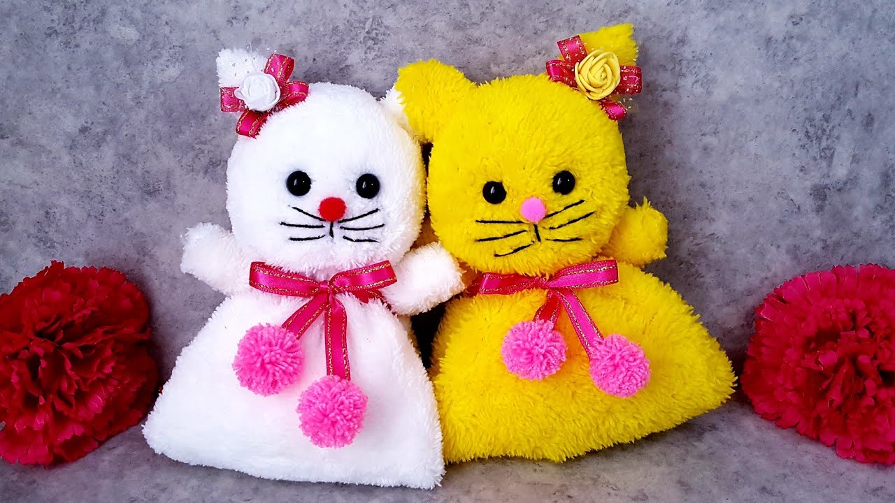 😍 ОЧЕНЬ ЛЕГКО СДЕЛАТЬ / 😘 Внутри сюрприз / ❤ Изготовление плюшевого кота