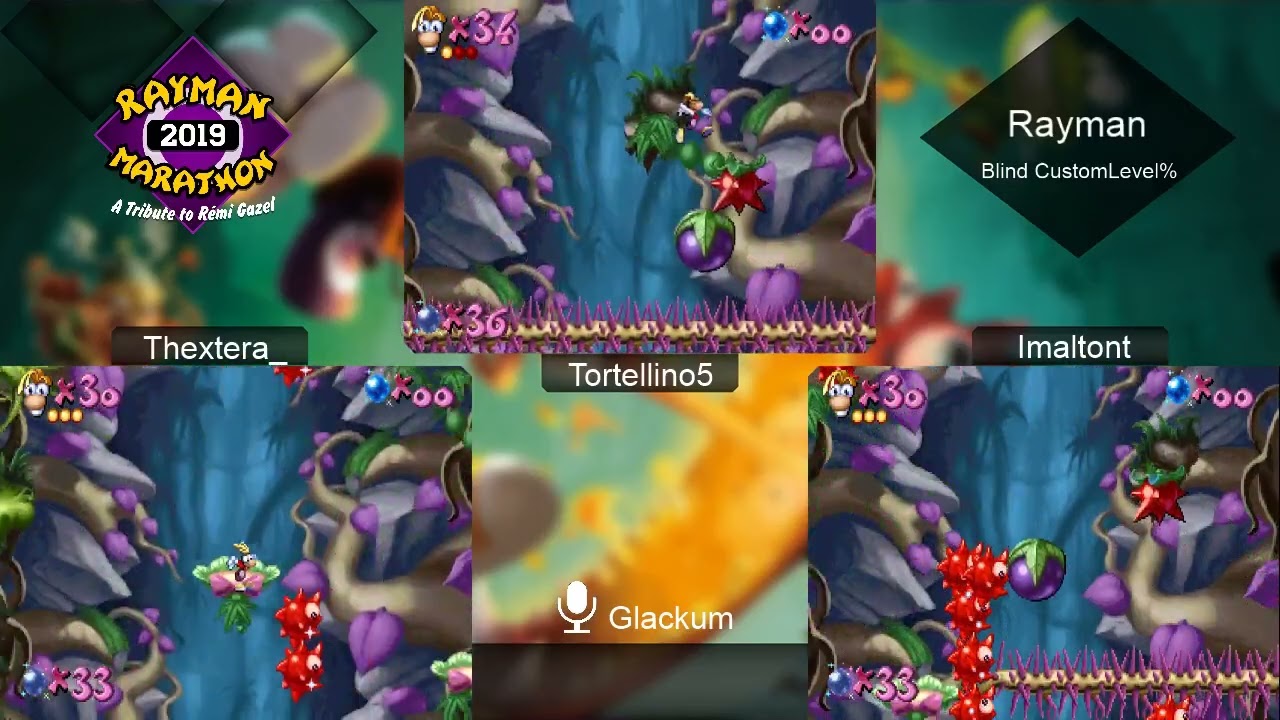 Rayman | Blind CustomLevel% Speedrun by Tortellino5, Araneae, Thextera | Rayman Marathon 2019