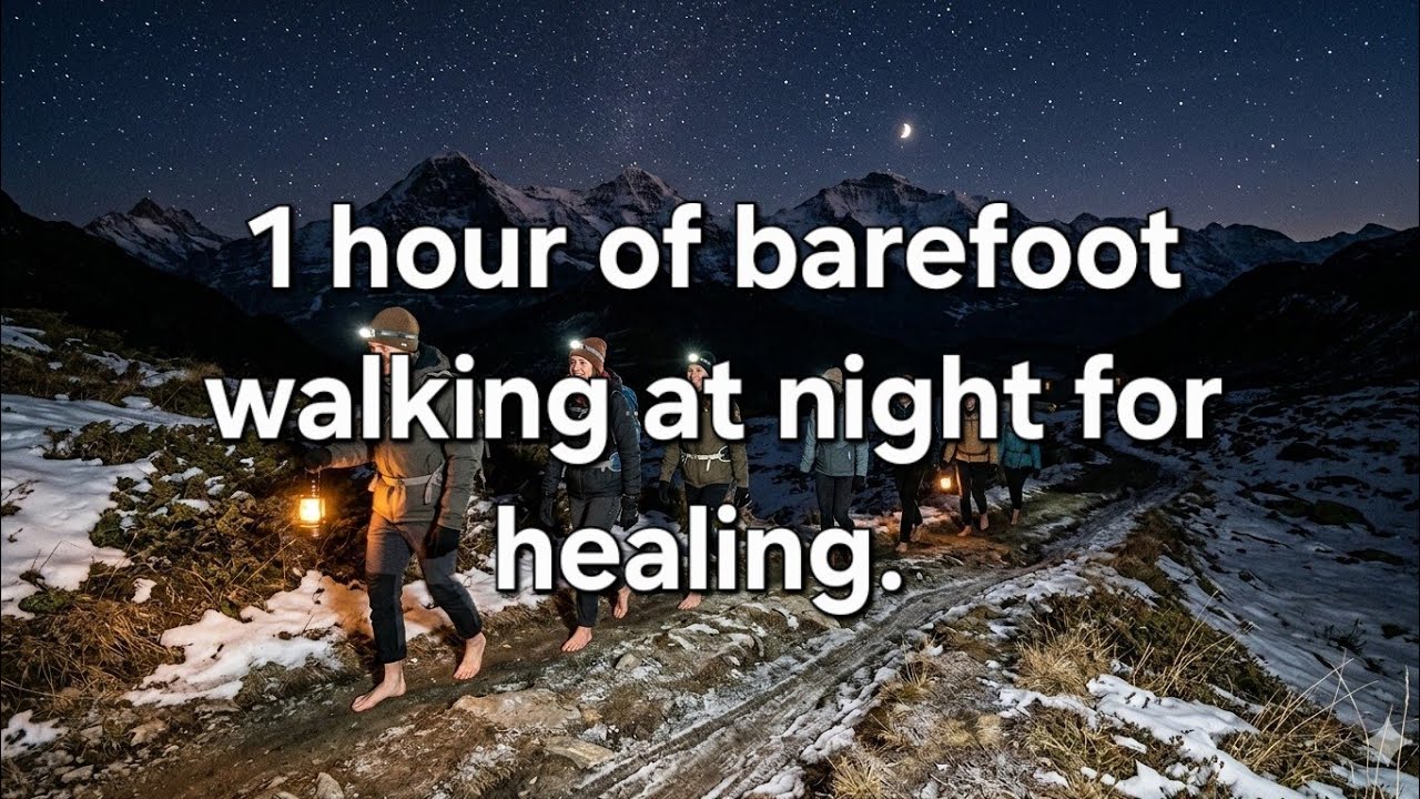 NIGHT BAREFOOT WALK 1 HOUR CALM FOREST SOUND