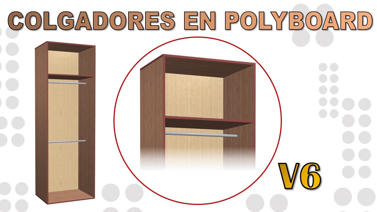 Cómo añadir tubos o colgadores a closet en Polyboard