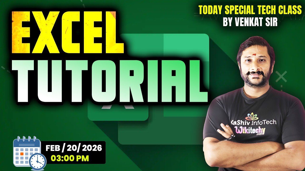 🔴 LIVE: Excel Tutorial Tamil | Beginners to Pro in 1 Class (2026) | Kaashiv Infotech Live Class