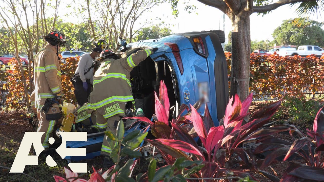 Car Runs Off Road and Crashes Into Tree | Live Rescue | A&E