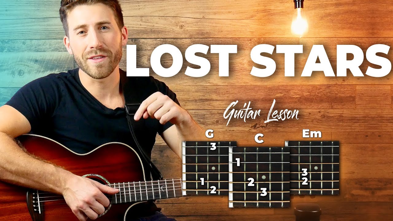 Lost Stars Guitar Tutorial - Adam Levine (EASY CHORDS guitar lesson)