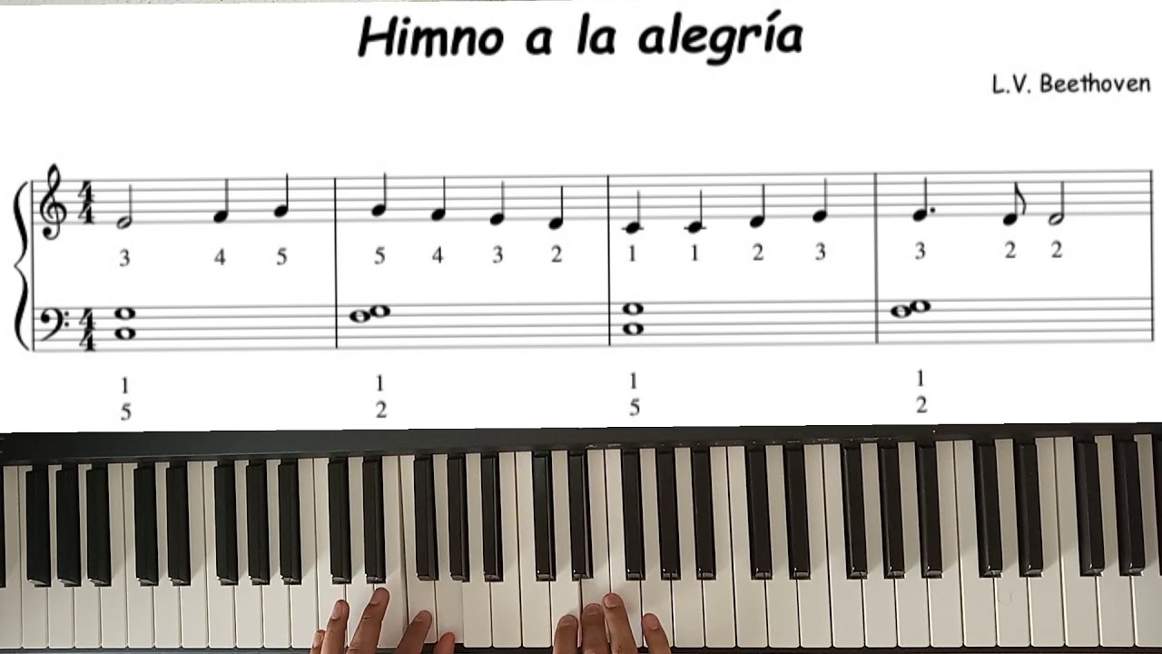 Himno a la alegría piano con metrónomo (60 - 100) y partitura (L.V. Beethoven) Arr. principiantes