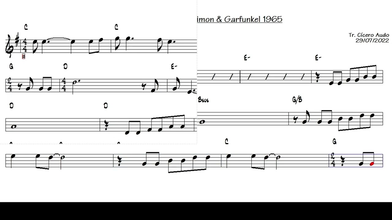 The Sound of Silence - Simon & Garfunkel 1965 (Flute C) [Sheet music]