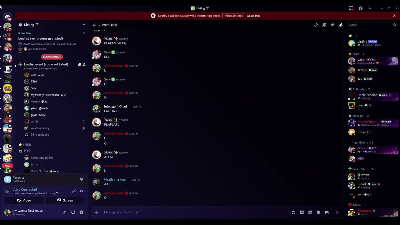 TBM vs Yurrski in /Listing (LOWLIST EVENT) [J4J Discord Packing]
