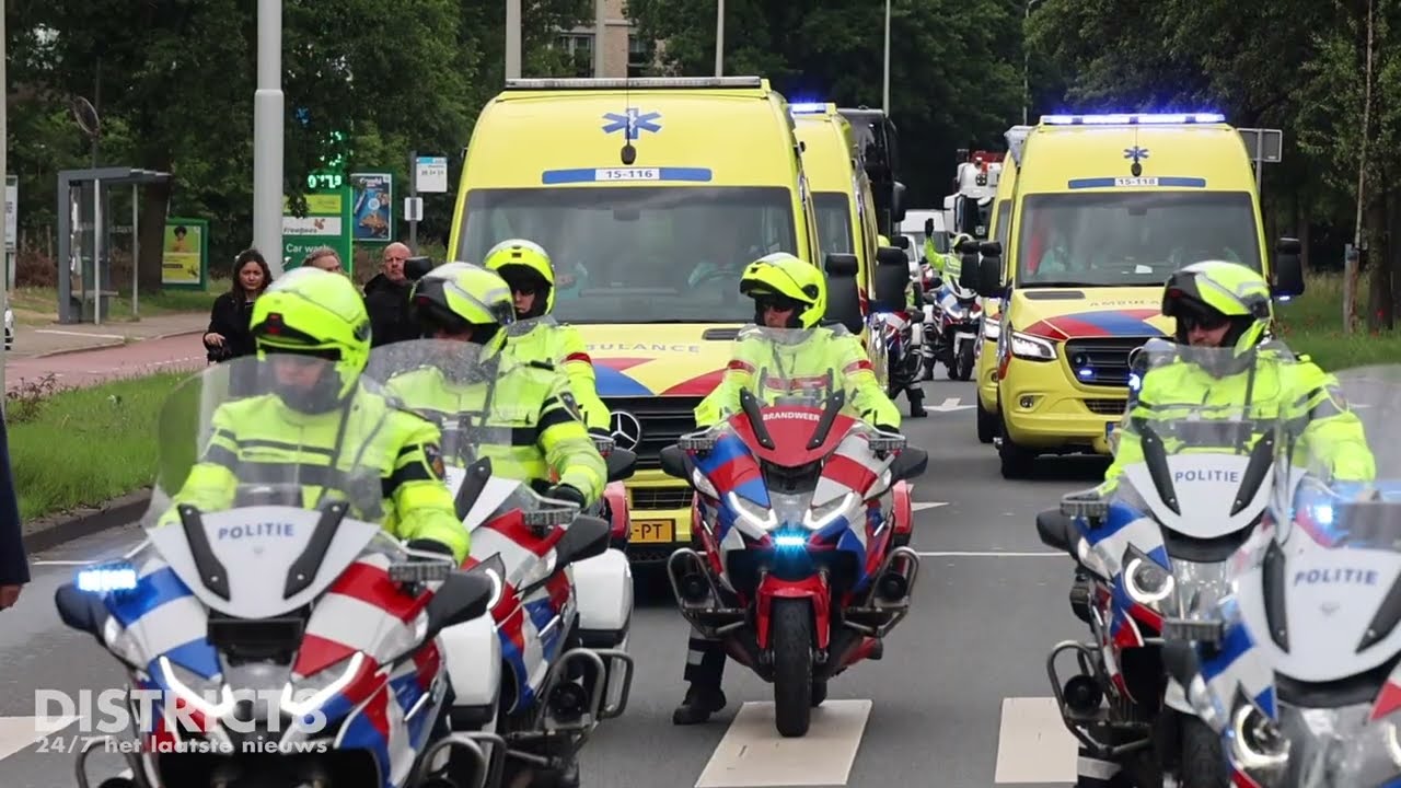 Erehaag tijdens uitvaart overleden ambulancebroeder Wijndaelersingel Den Haag