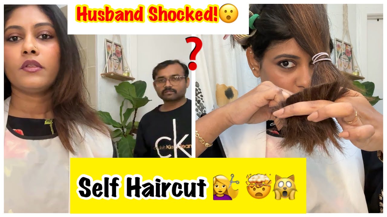 ನನ್ನ self hair cut ನೋಡಿ husband ಹೆದರಿಕೊಂಡ್ರು ! SnehaLoka Kannada Vlogs
