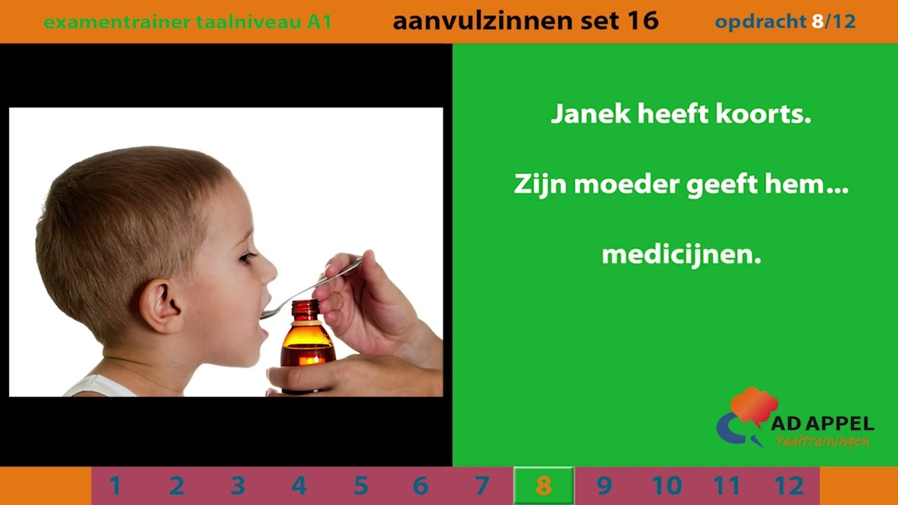 Inburgering A1 - examentrainer - Spreken - AANVULZINNEN Set 16