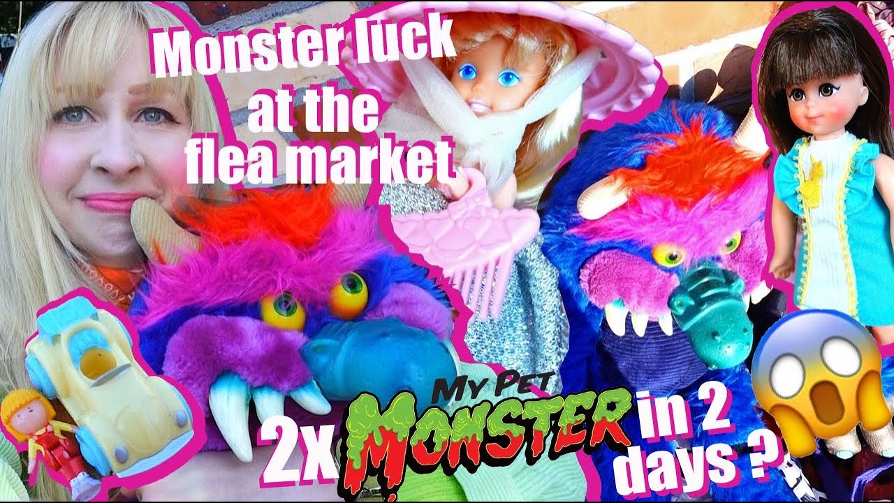 Vintage TOY HUNTING - My Pet Monster luck at the flea market Cupcakes doll Tutti Barbie Polly Pocket
