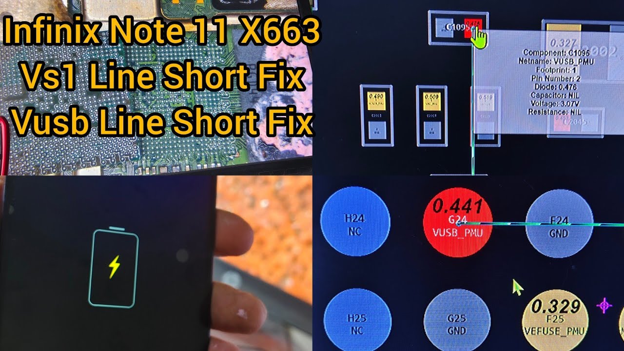 Infinix Note 11 vs1 line and vusb line short fix #smartphone #repair #cellphone #tech #mobilephone #