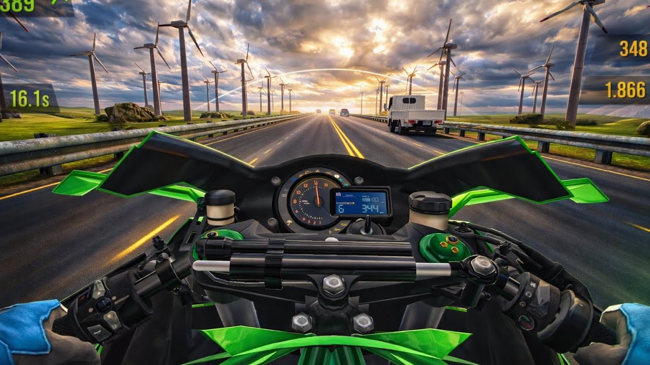 Traffic Rider - #EP04 (Green Kawasaki HR2🥶 Full Speed on HIGHWAY 🛣️🔥) GAMEPLAY!