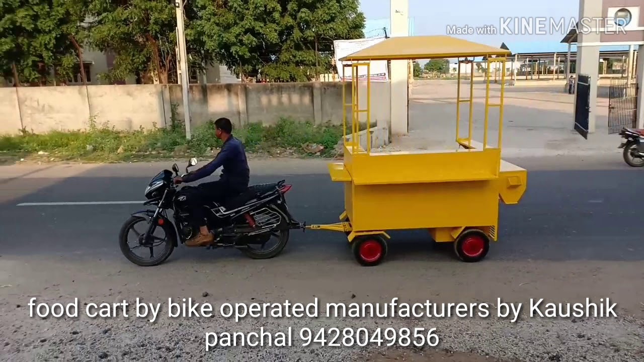 Food cart by bike operated manufacturers by Kaushik panchal in Gujarat vijapur WhatsApp 9428049856