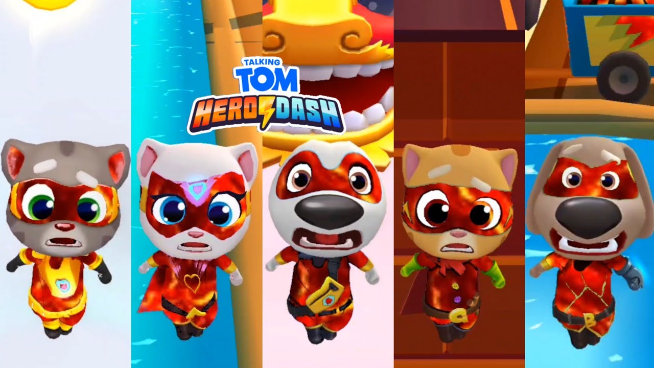 Talking Tom Hero Dash All Lava Heroes Failed From Sliding Walls - Best Funny Fails & Falls Gameplay