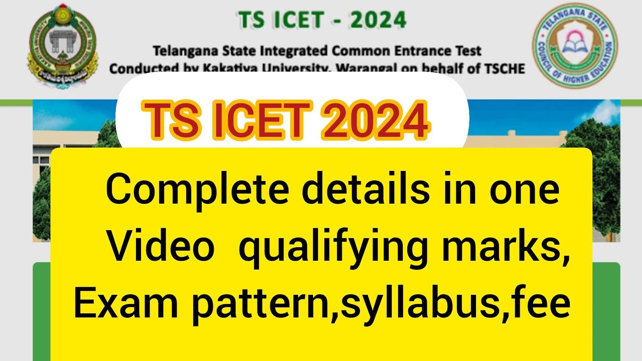 TS ICET 2024 || TS ICET Exam Pattern syllabus,notification,qualifying marks