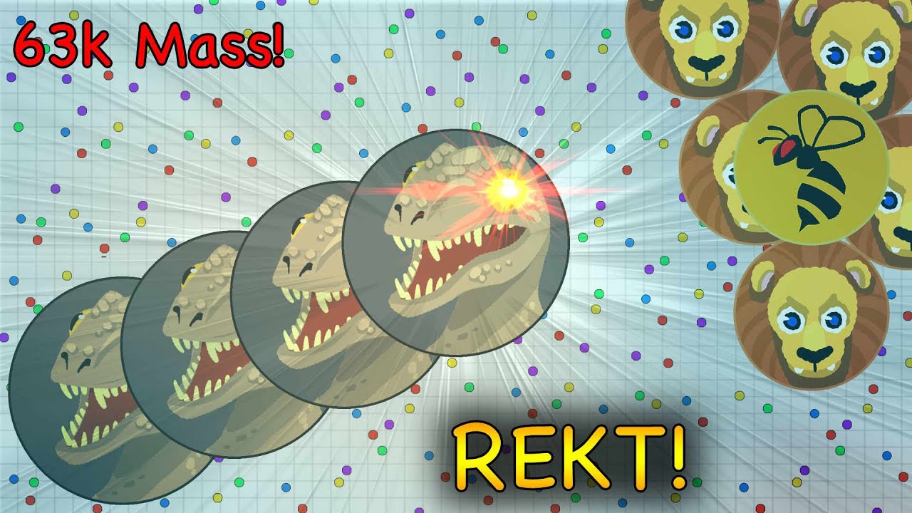 AGAR.IO - INCREDIBLE SERVER DOMINATION 63K MASS + FASTEST SERVER TAKEOVER - DudeVirus