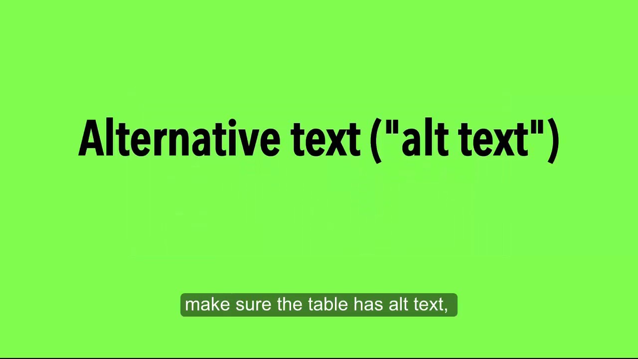 Creating Accessible Tables Word and PowerPoint