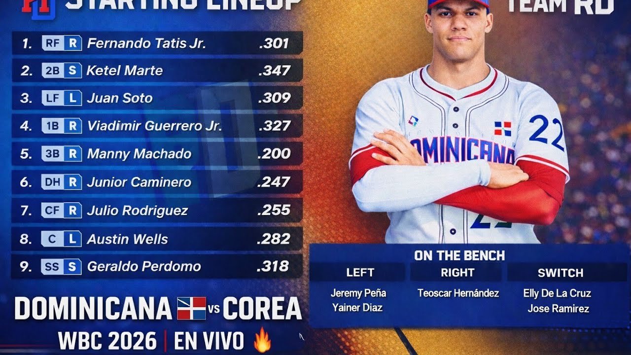 Доминиканская Республика против Южной Кореи WBC 2026 в прямом эфире MLB The Show (25)
