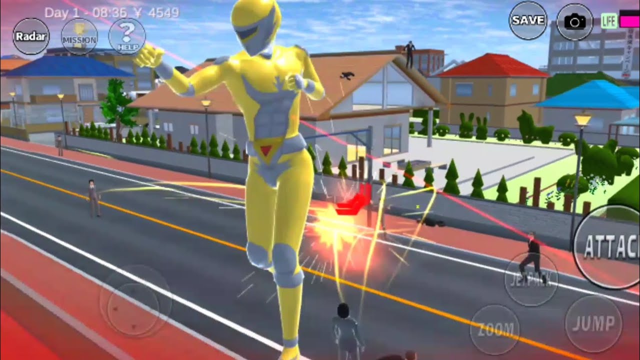 Pawer rengger kuning melawan penjajat#sakuraschoolsimulator 