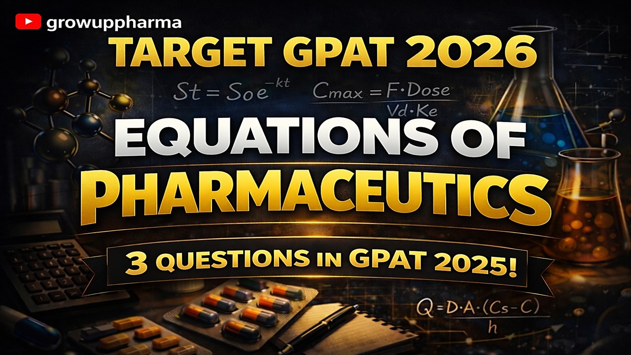 Equations of Pharmaceutics | Most Important for GPAT 2026 | 3 Questions Asked in GPAT 2025
