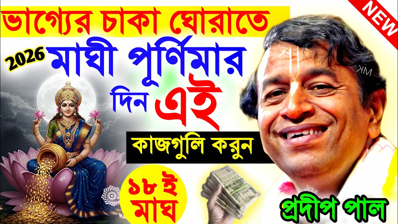 ভাগ্যে চাকা ঘোরাতে মাঘী পূর্ণিমার দিন এই কাজগুলি করুন ! maghi purnima 2026 ! pradip pal new kirtan