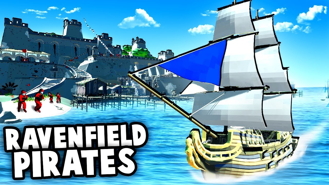 RAVENFIELD Pirates!?  Epic Pirate Fortress vs Pirate Ship MAP! (Ravenfield Mods Gameplay)