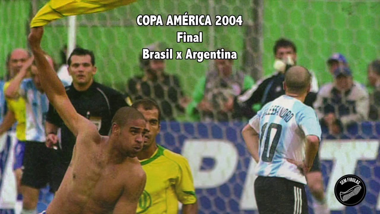 Brasil x Argentina - Copa Am&eacute;rica 2004 - Gol de Adriano