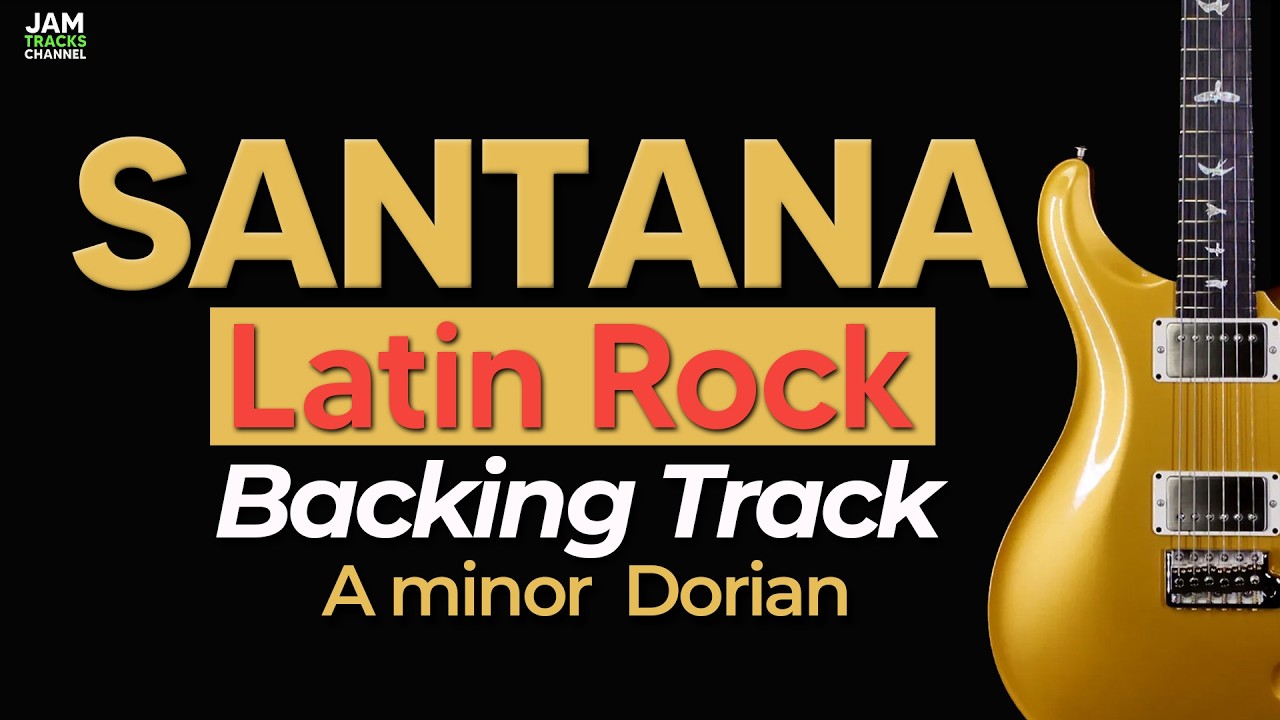 Fast Latin Rock Backing Track in Am Dorian I Santana Style Jam 144 BPM