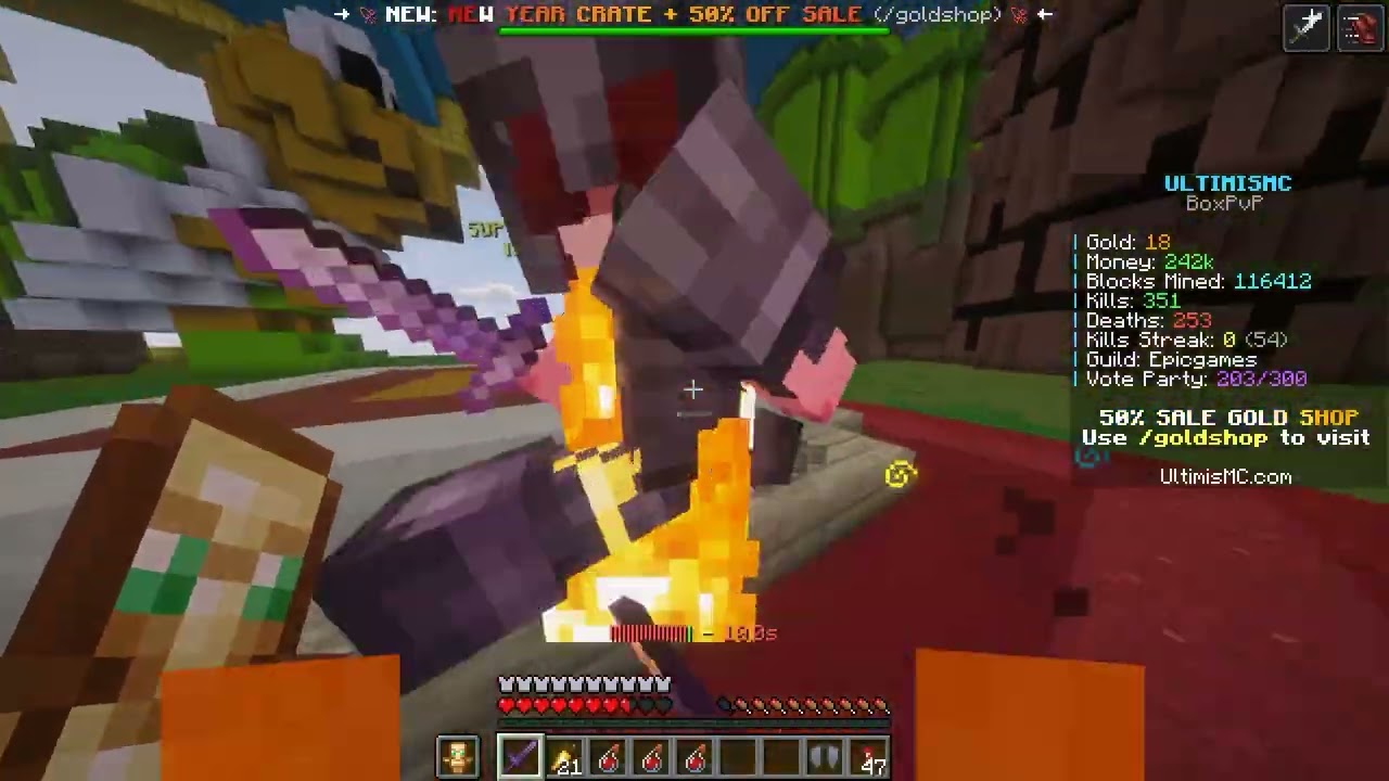 Intense 1v1 With Tenskarx 🔥 @UltimisMC @minecraft
