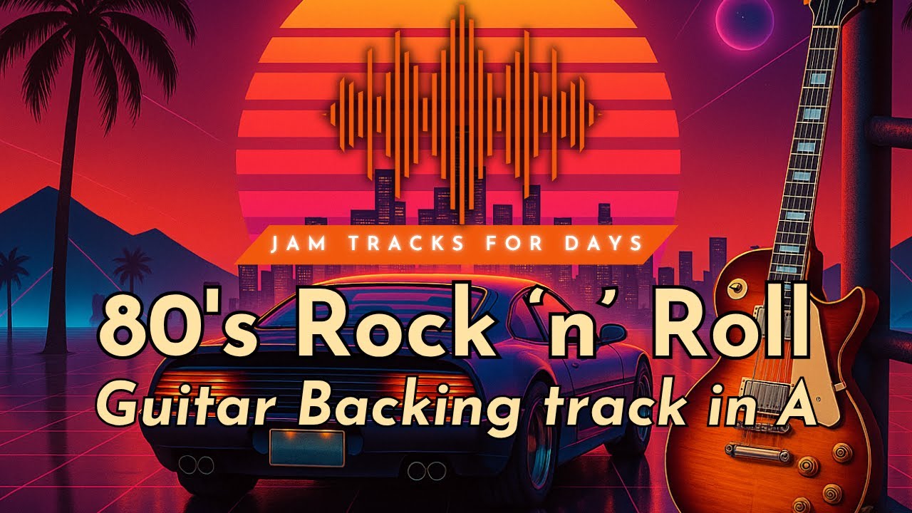 80s Rock &lsquo;n&rsquo; Roll Backing Track in A | Jam Track at 145bpm for Guitar Practice & Soloing