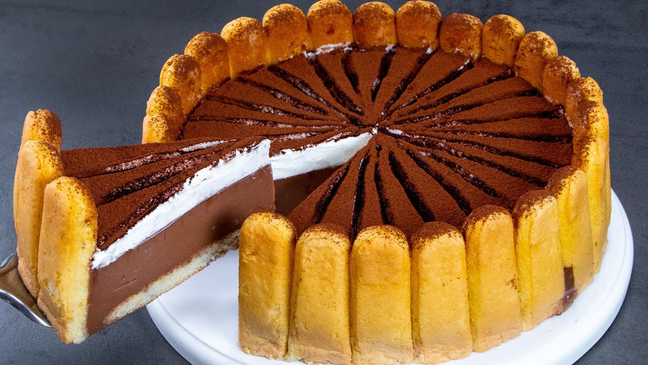 Сказочный торт - с шоколадным муссом и печеньем Савоярди, без духовки