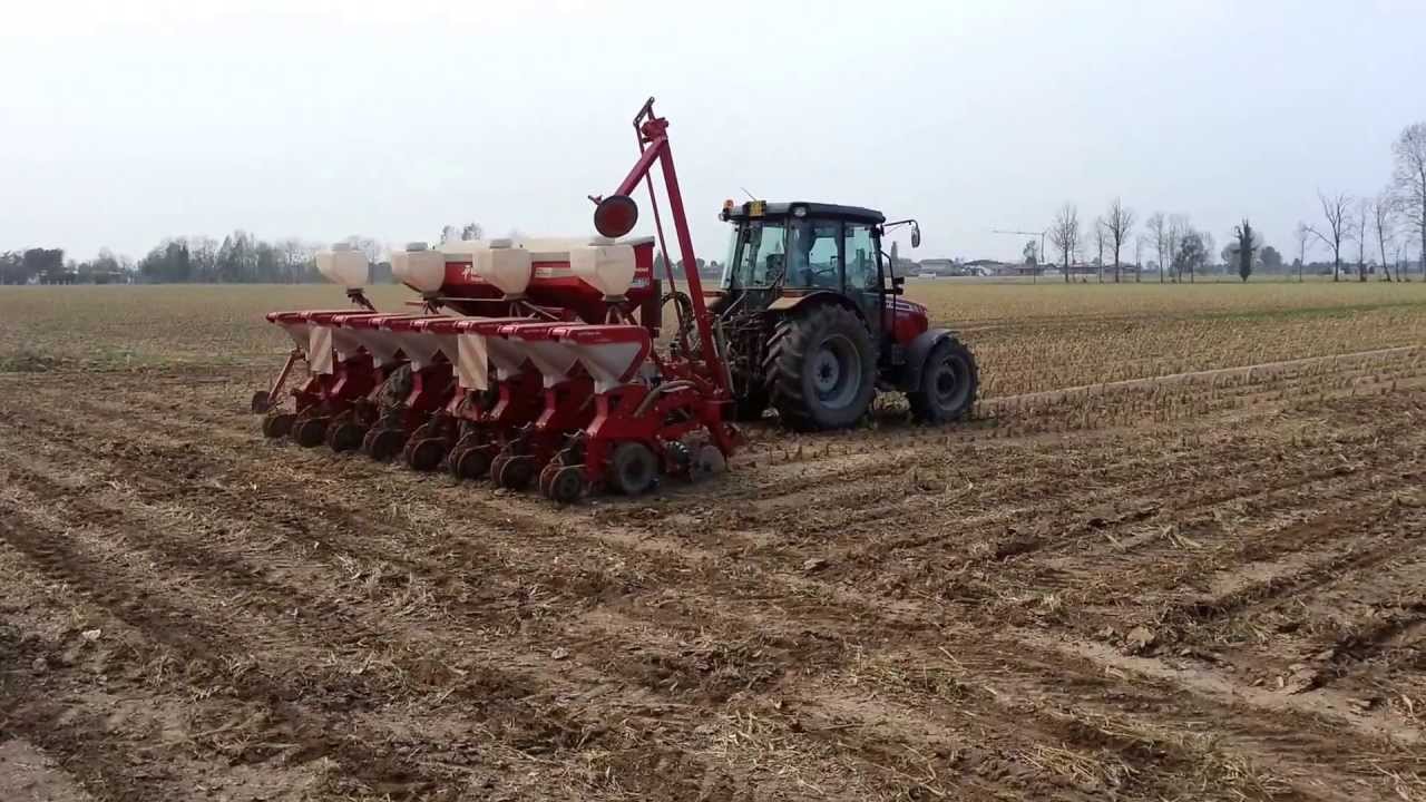 MASSEY FERGUSON 3645 & KVERNELAND semina satellitare su sodo ..LISSIGNOLI..