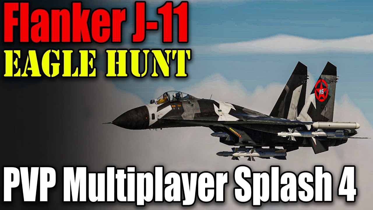 DCS | Chinese Flanker J-11 vs Three F-15 Eagle in growling sidewinder server