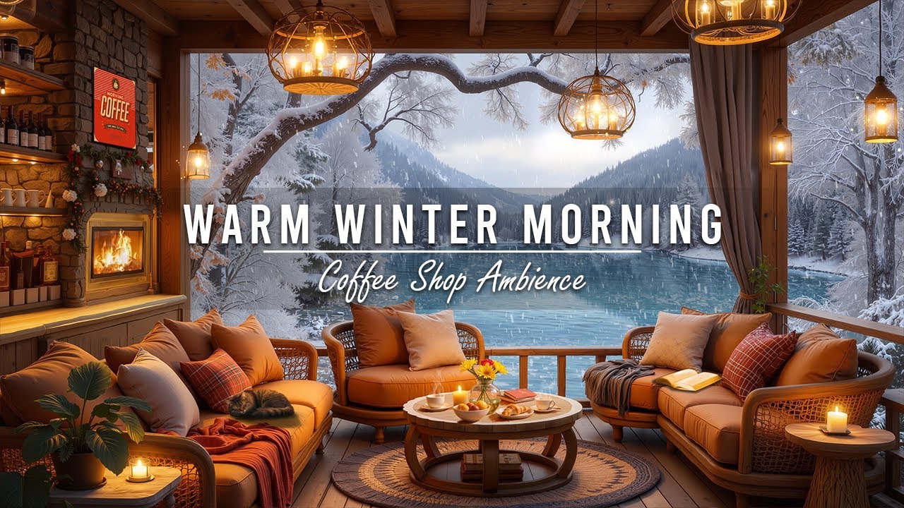 Warm Winter Morning Jazz at Cozy Coffee Shop Ambience ❄☕ Jazz Relaxing Music for Studying & Working