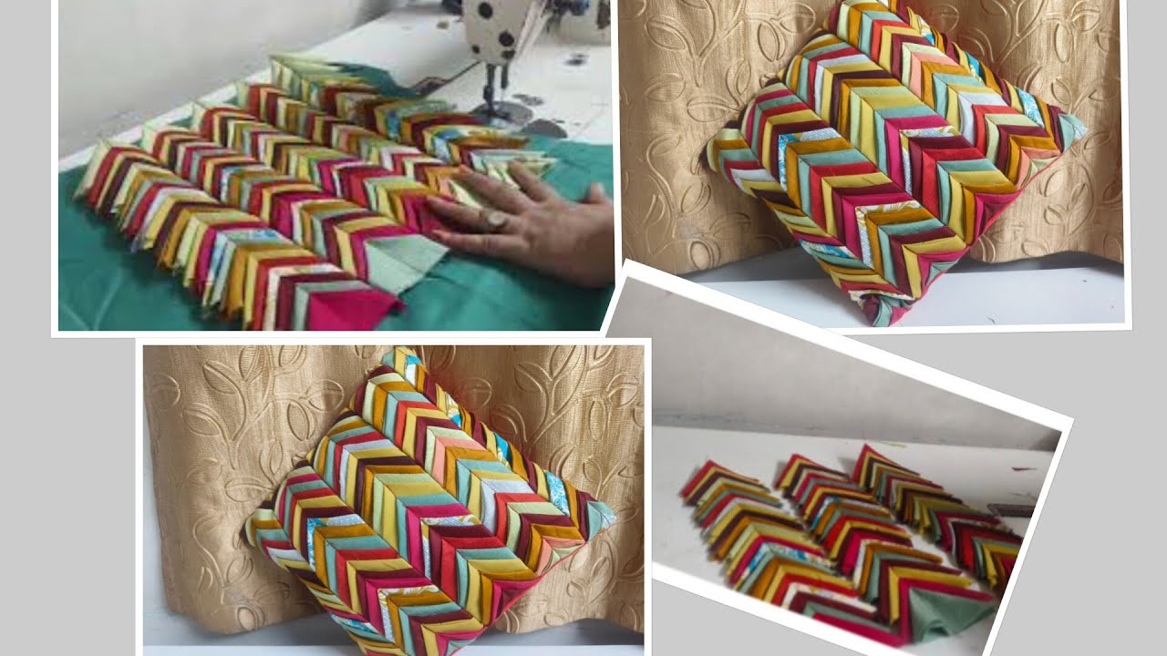 सिर्फ बचे हुए कतरनों से बनाएं सुन्दर pillow cover।। Waste katran reuse!! #viralvideo #diy #craft 