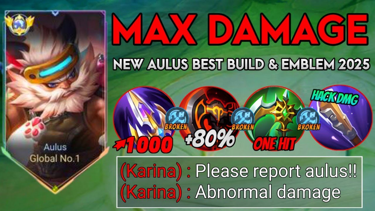 TOP 1 GLOBAL AULUS BEST BUILD AND EMBLEM 2025 - AULUS GAME PLAY | MOBILE LEGEND