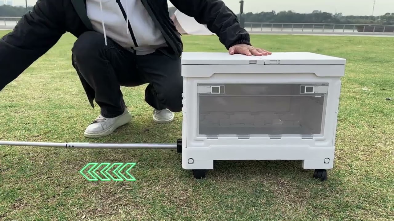 Outdoor Foldable Storage Box with Wheels &ndash; Portable Trolley for Camping & Travel