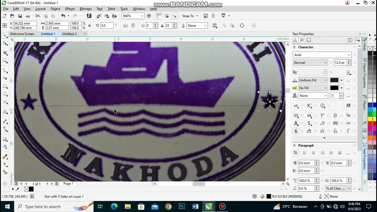 How to make oval stamp in corel draw