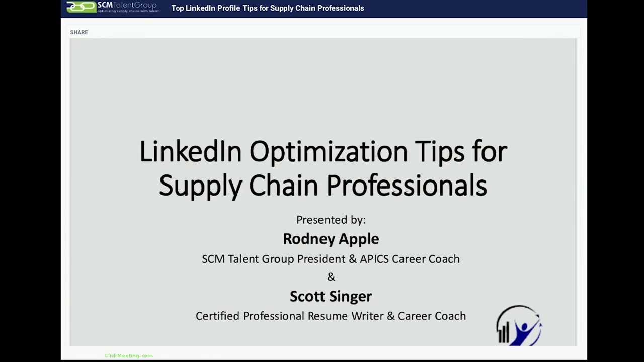 Webinar: Top LinkedIn Profile Tips for Supply Chain Professionals