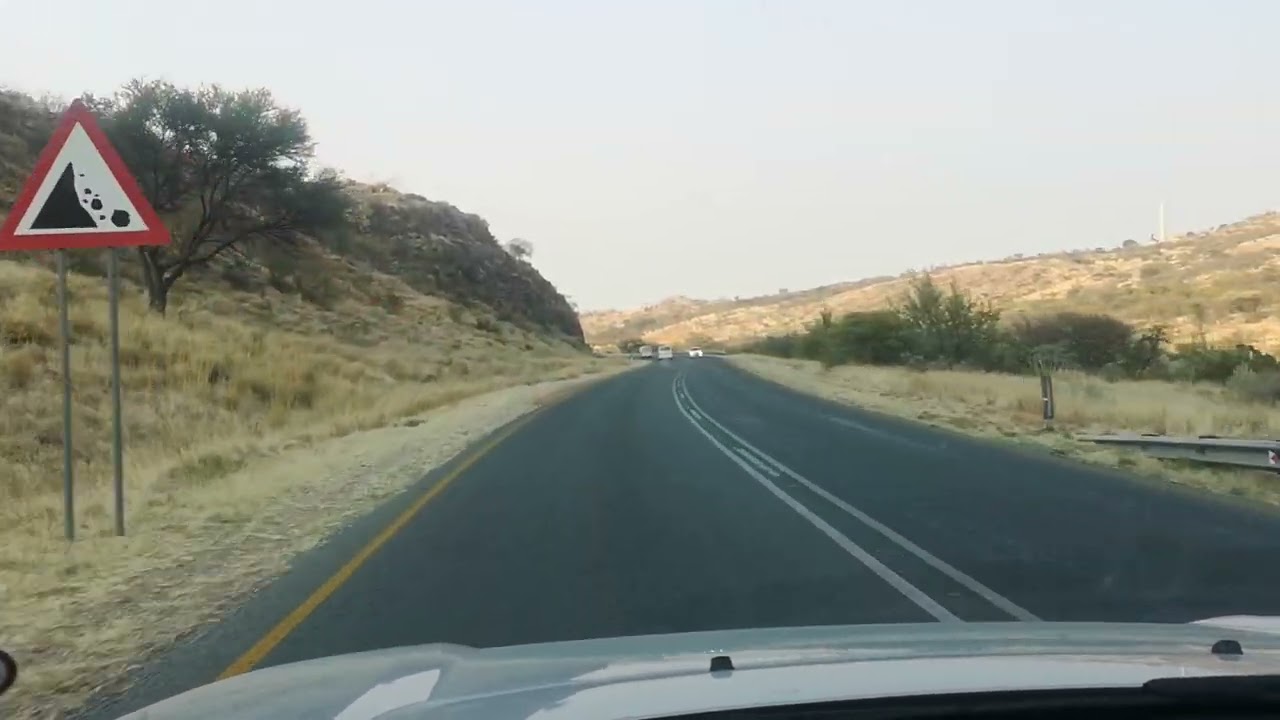 Beautiful Namibia highway road to Windhoek 🇳🇦🇳🇦!! নামিবিয়া!! Driving to Rehoboth to Windhoek.