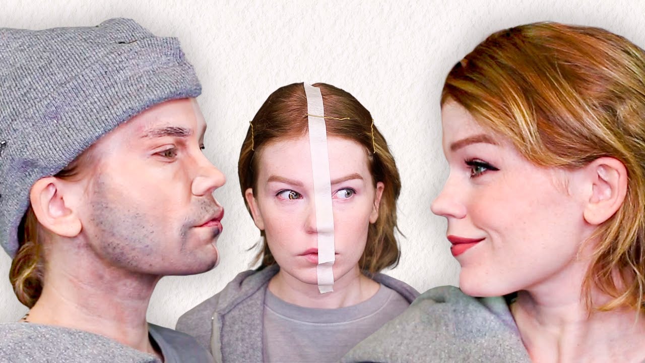 Half and Half Makeup Look | Feminine & Masculine