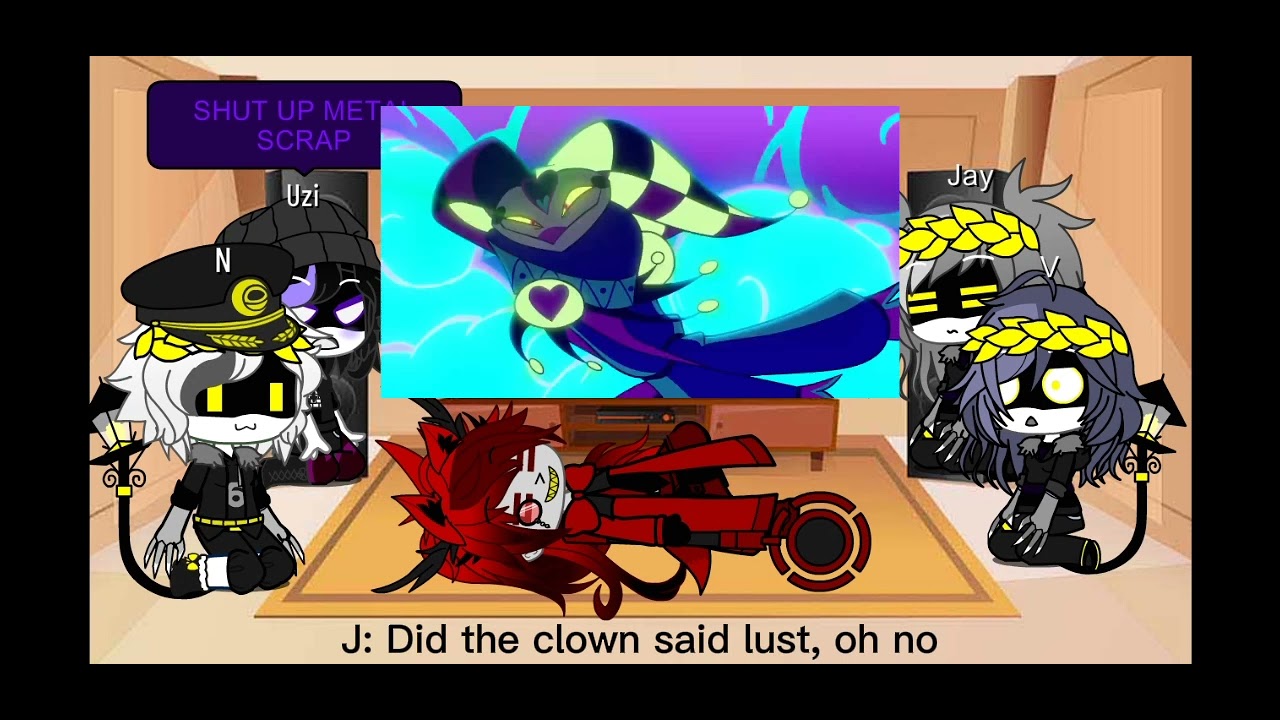 Murder drone characters+special guest react to hazbin hotel and helluva boss music videos part2