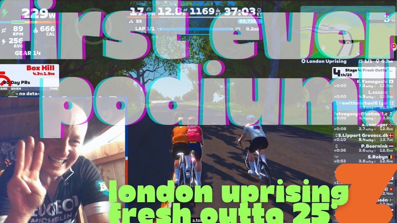 ZWIFT RACING: First ever Zwift Race podium!!!! London Uprising - Fresh outta 25' ZRS! Great feeling!