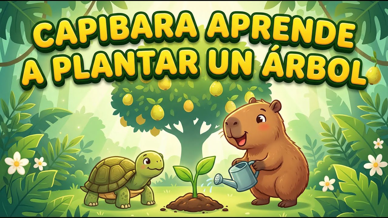 Capibara aprende a plantar un árbol 🐹🌳 | Cuento infantil sobre paciencia y naturaleza