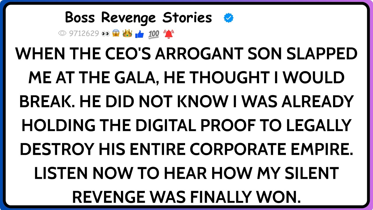My Boss’s Arrogant Son Slapped Me at the Gala. But I Was Prepared. Revenge Was Sweet.