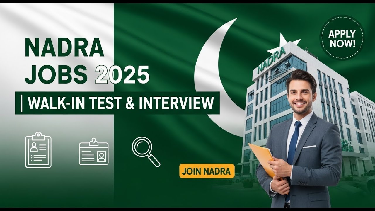 NADRA Jobs 2025  Walk-in Test & Interview  Karachi, Sindh  Data Entry Operator Jobs in Pakistan