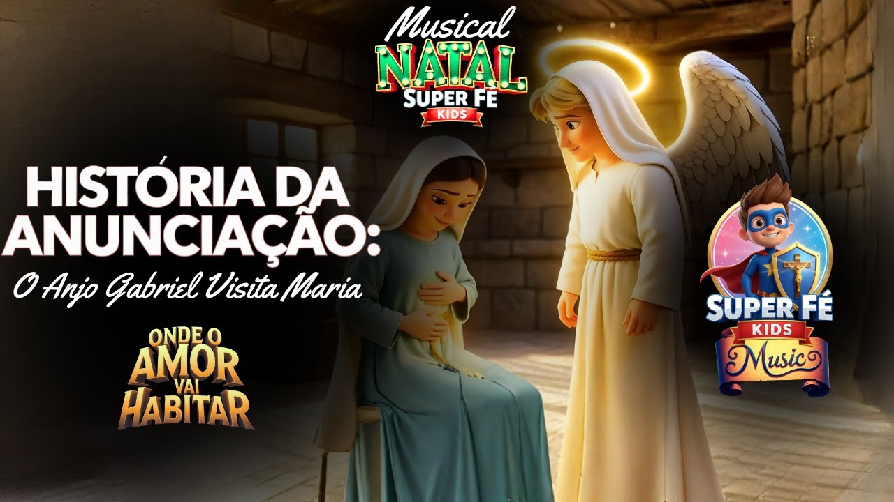 História da Anunciação: O Anjo Gabriel Visita Maria (Música de Natal Infantil) - Super Fé Kids