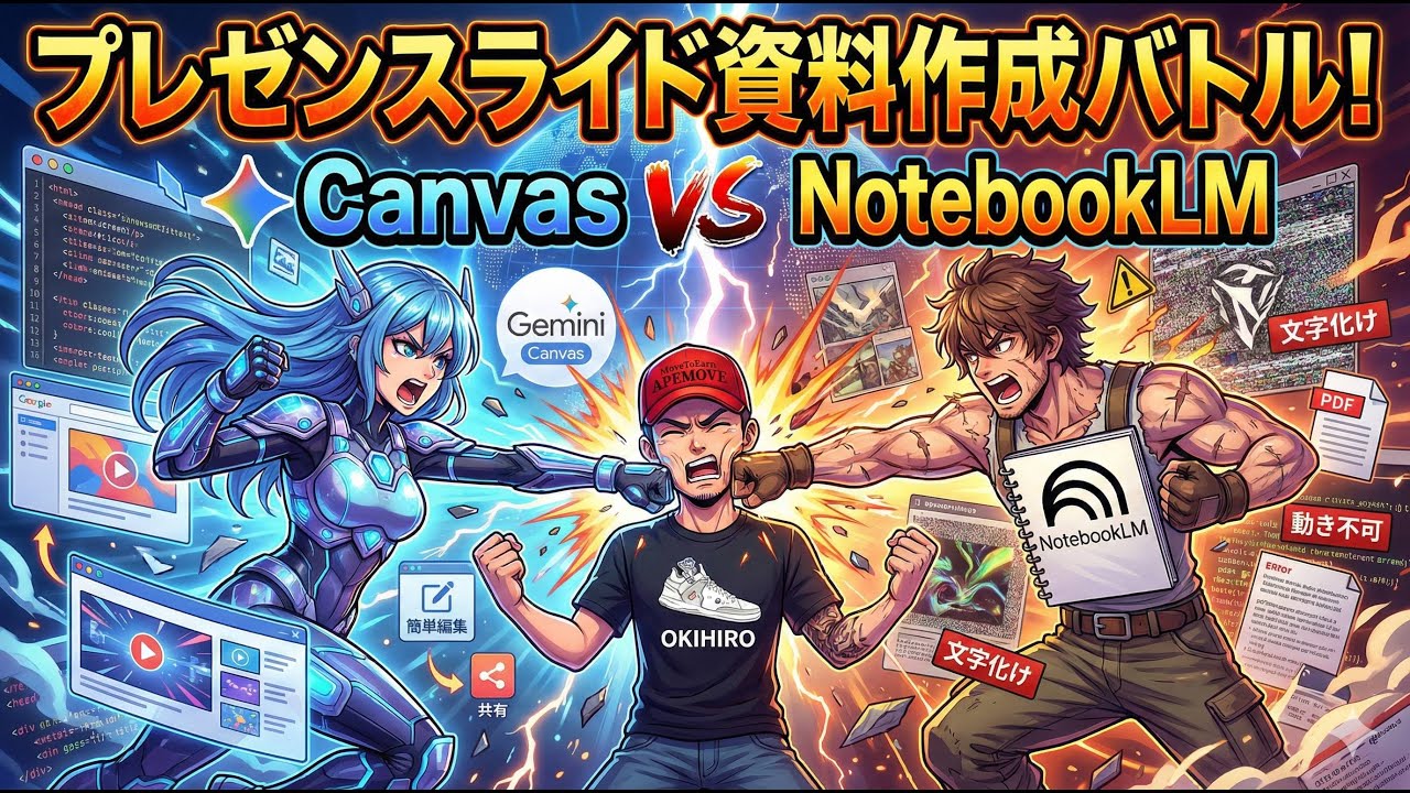 「AIでプレゼン資料作成」最強決定戦！NotebookLM vs Gemini Canvasの表現力を徹底比較検証